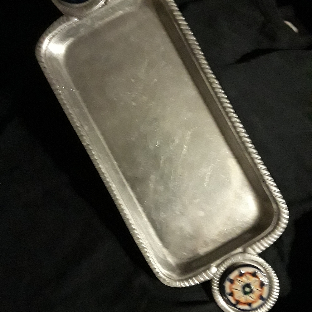 Mexican Pewter Serving Tray